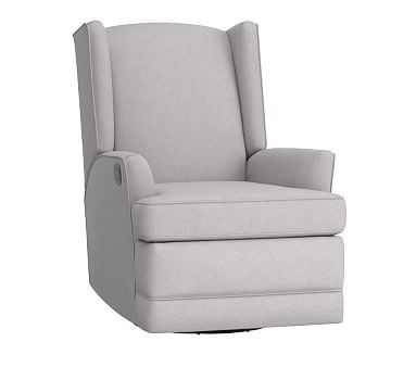 Modern Wingback Swivel Glider & Recliner, Manual, Linen Blend Gray | Pottery Barn Kids