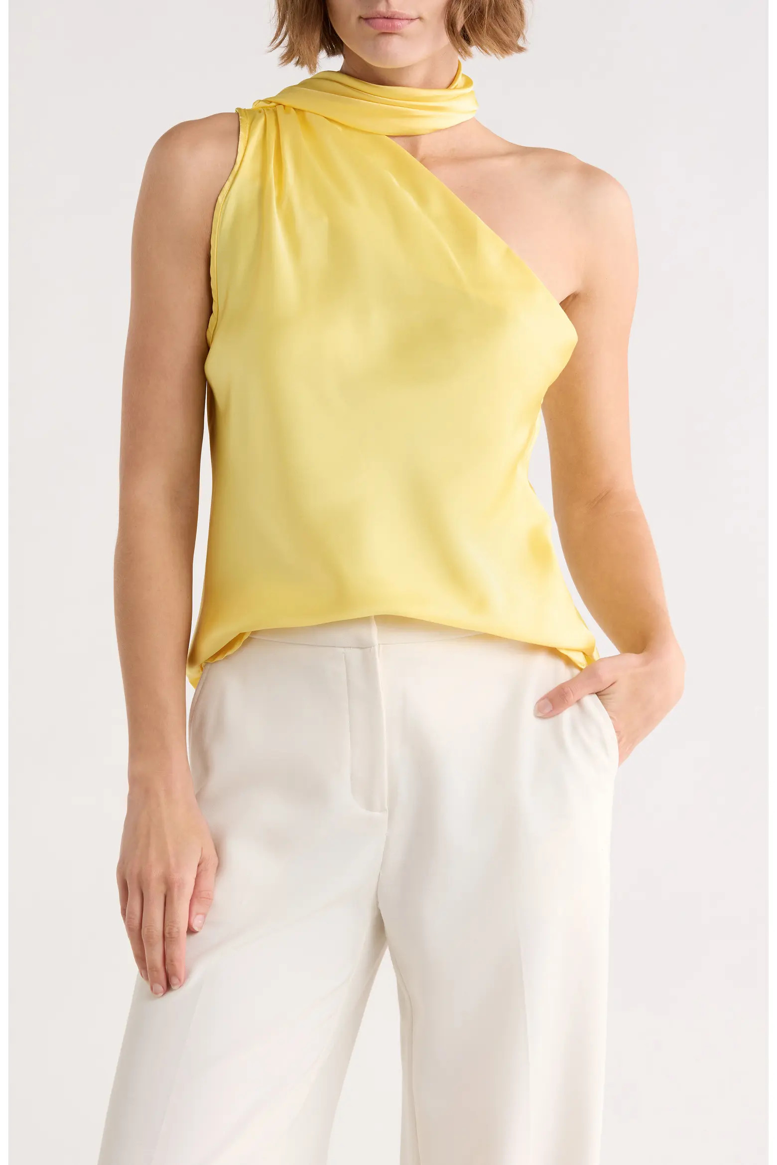 Scarf Detail One-Shoulder Satin Top (Women) | Nordstromrack | Nordstrom Rack