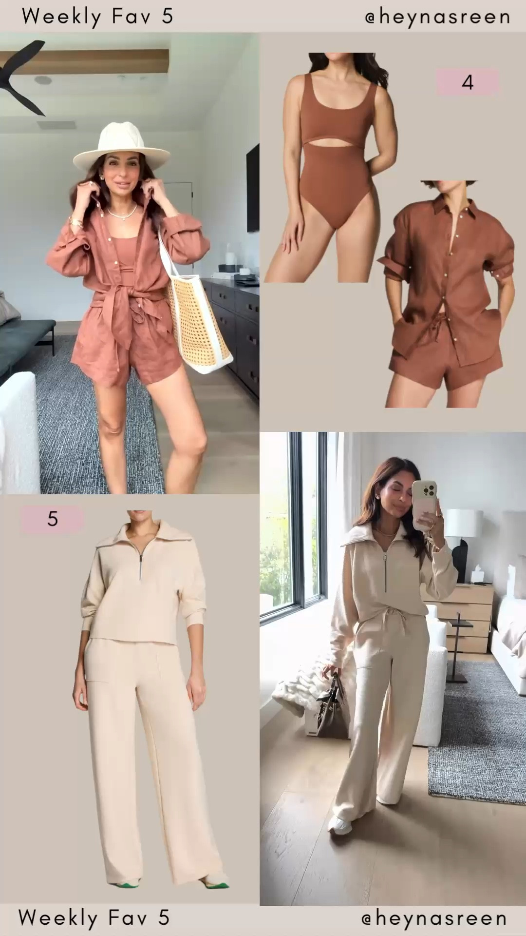 Fav 5:
#4: Spanx swimsuit & coverup, so excited that Spanx now has swim! 
#5: Spanx set in the new toasted coconut color which I love! 