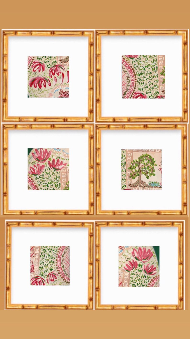 Set of Six Fine Art Canvas Paper Chinois Landscape Prints Matted (these Come as Matted Prints Onl... | Etsy (US)