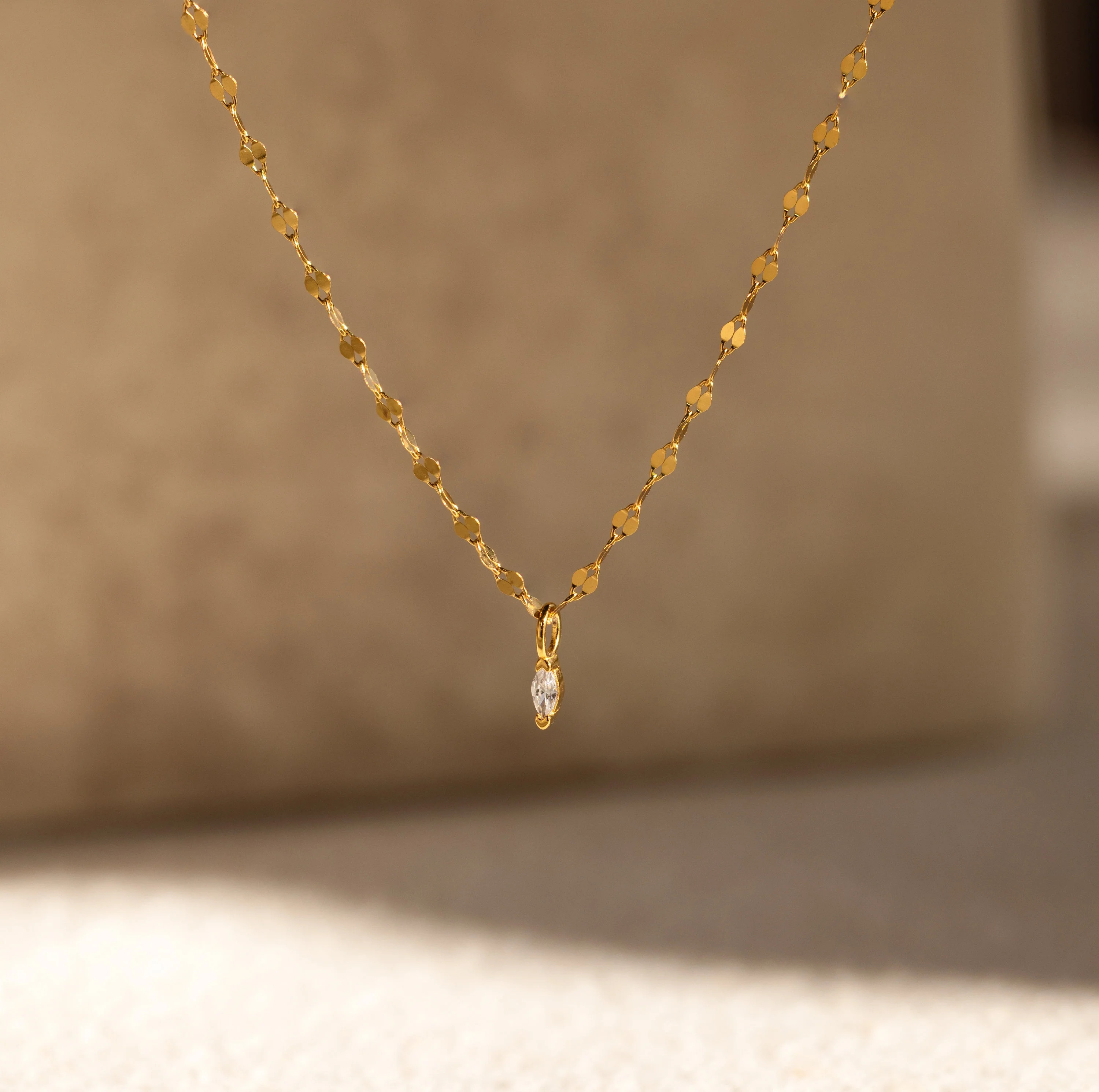 Dainty Marquise Pendant Necklace | Caitlyn Minimalist