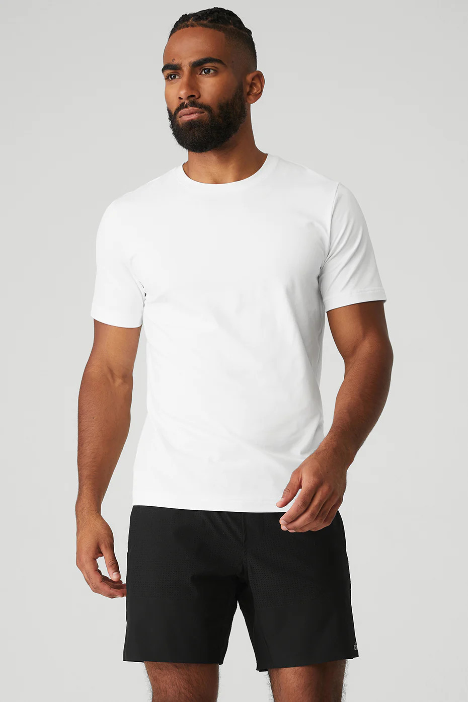 Alo Yoga� | Conquer Reform Crewneck Short Sleeve Top in White, Size: XL | Alo Yoga (US)