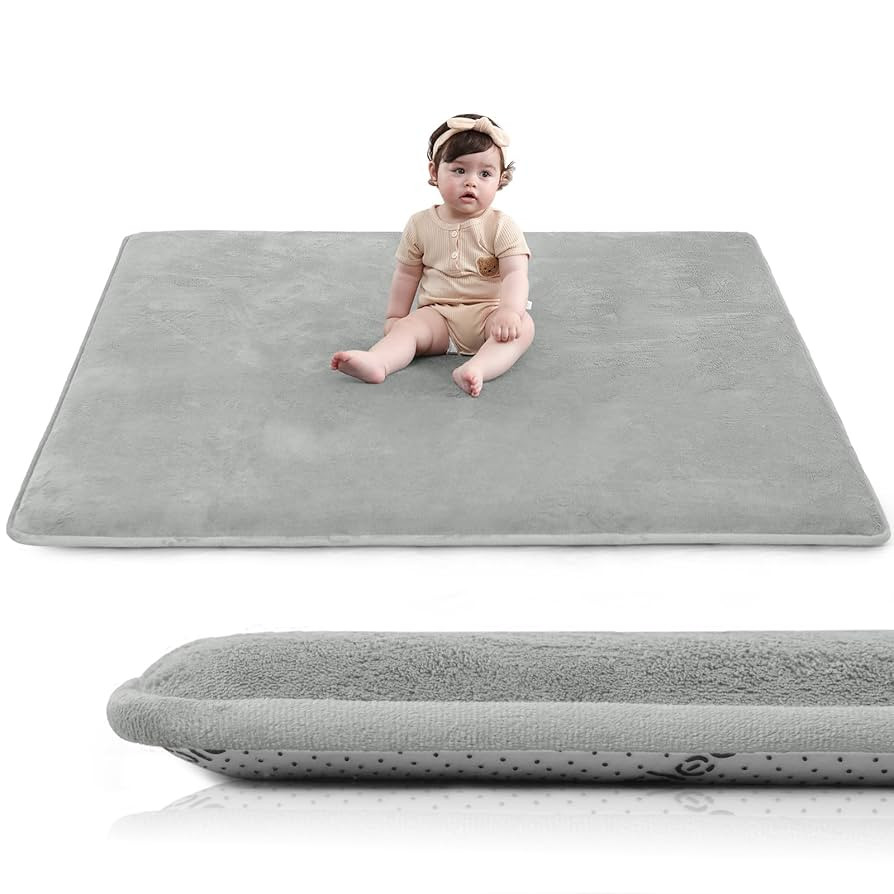 Baby Play Mat for Floor,1.3" Thick Elasti-Foam 50"×50" Playpen Mat for Tummy Time,Water Repellen... | Amazon (US)