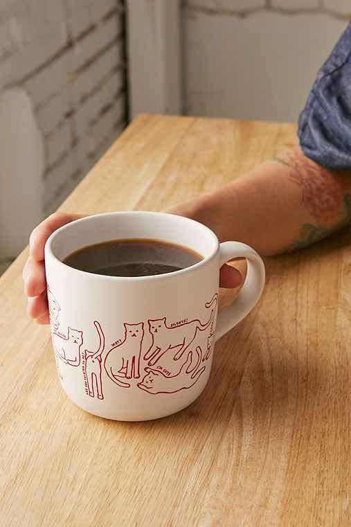 Cat Mug,MAROON,ONE SIZE | Urban Outfitters US