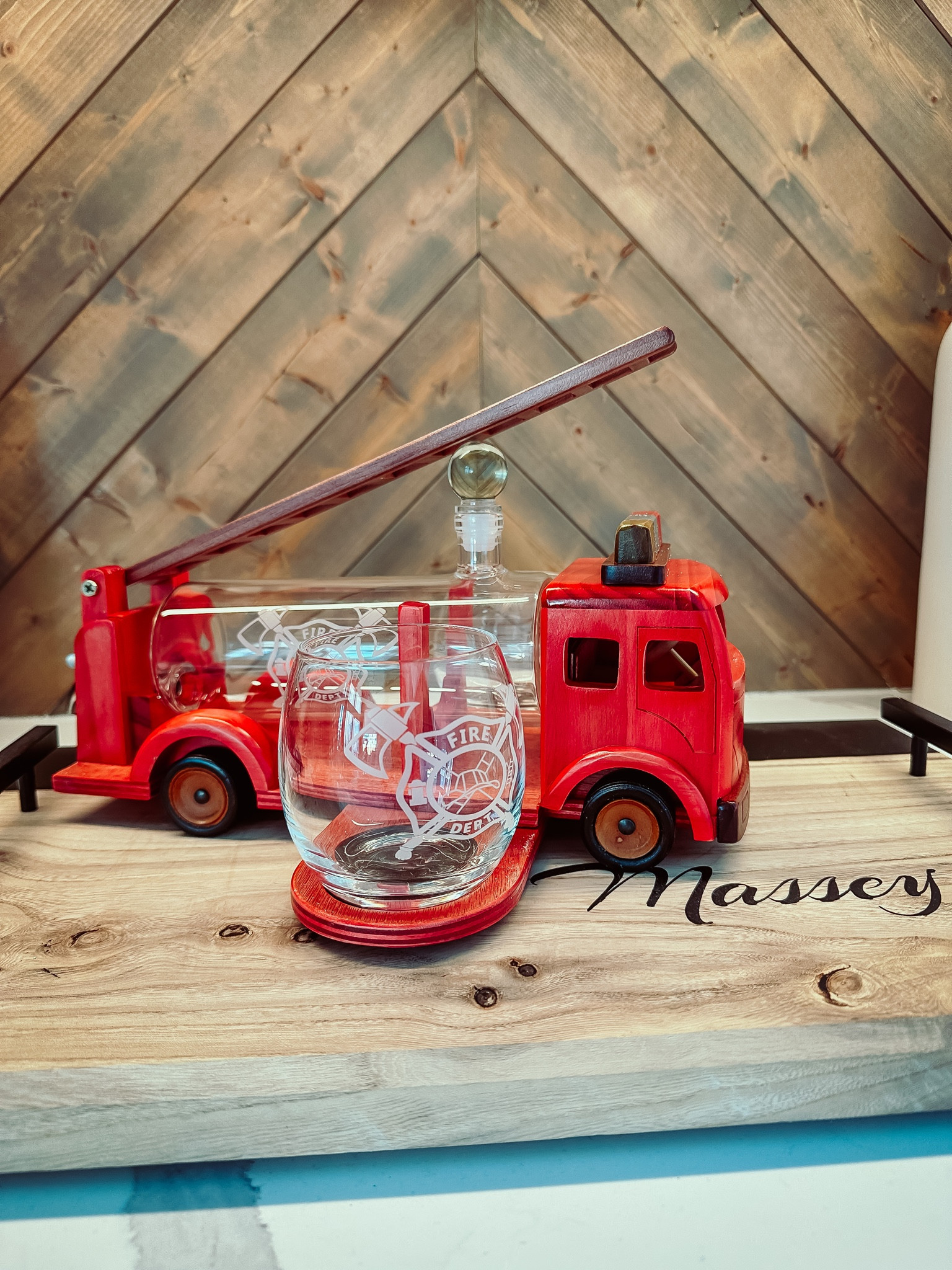 fire truck whiskey decanter 

#LTKhome #LTKmens #LTKfamily