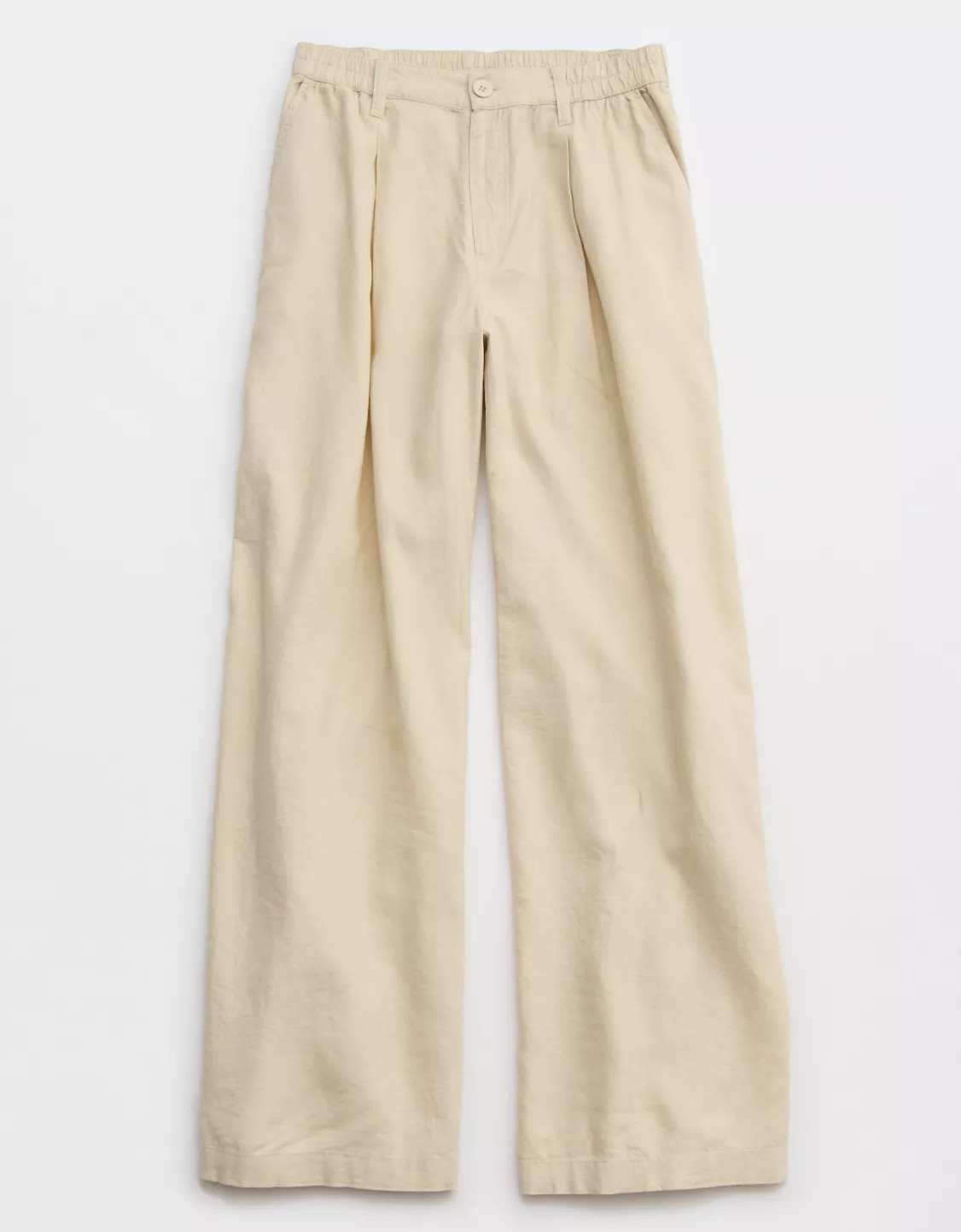 Aerie Pool-To-Party Linen Blend High Waisted Trouser | American Eagle Outfitters (US & CA)