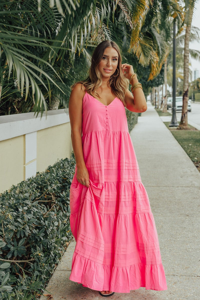 BuddyLove | Jaxon Tiered Maxi Dress | Pink | BuddyLove
