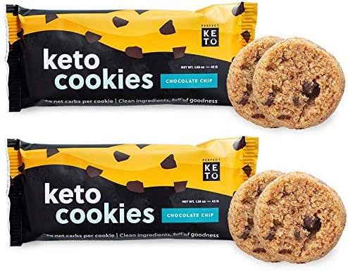 Perfect Keto Cookies - 12 Pack (24 Cookies) Low Net Carb Snacks & Sweets, No Added Sugar and Gluten- | Amazon (US)