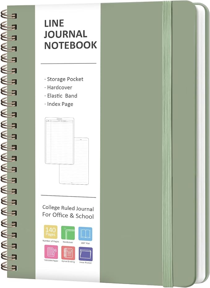 Journaling Notebooks, Lined Spiral Journal Notebook for Women & Men, 146 Pages College Ruled Hard... | Amazon (US)