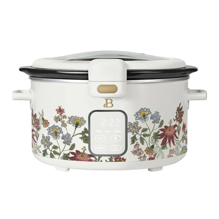 Beautiful 4 Qt Digital Slow Cooker with Hinged Locking Lid, Wildflower White by Drew Barrymore | Walmart (US)