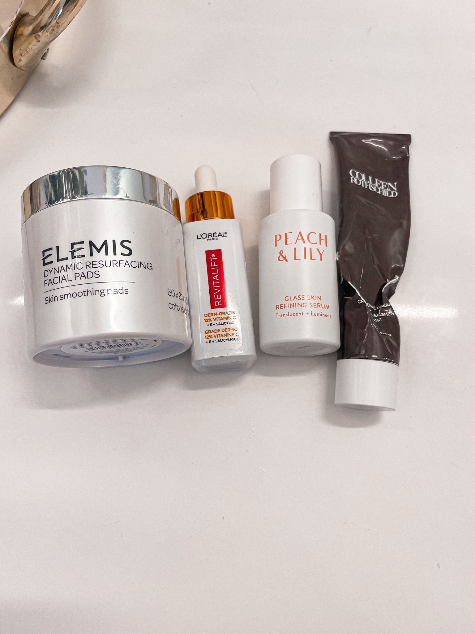 Current morning skincare routine 
Elemis resurfacing pads 
Vitamin c serum
Peach and Lily glass skin refining serum 
Colleen rothschild sheer renewal cream 

#LTKunder100 #LTKbeauty #LTKsalealert