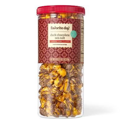 Christmas Dark Chocolate Sea Salt Caramel Corn Clusters Popcorn - 18oz - Favorite Day™ | Target