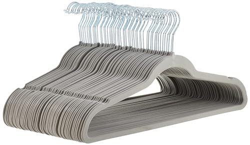 AmazonBasics Velvet Suit Hanger Pack of 50, Gray | Amazon (US)