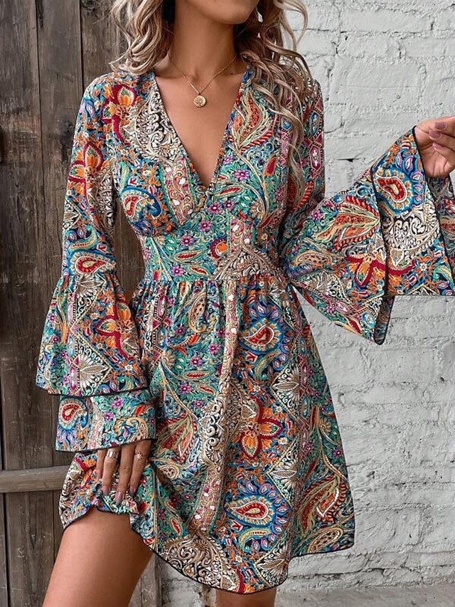 Women's Mini Dress Petite Dress Casual Dress Swing Dress A Line Dress Boho Dress Bohemia Vintage ... | Lightinthebox