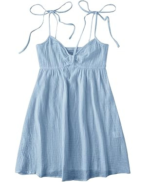SOLY HUX Women's Tie Shoulder Y2k Cami Sun Dress Cute Spaghetti Strap Casual Summer A Line Short ... | Amazon (US)