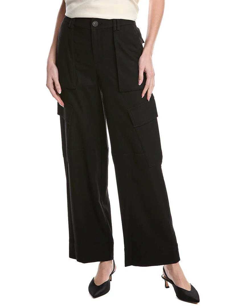 Vince Flannel Wide Leg Raver Wool-Blend Pant | Shop Simon