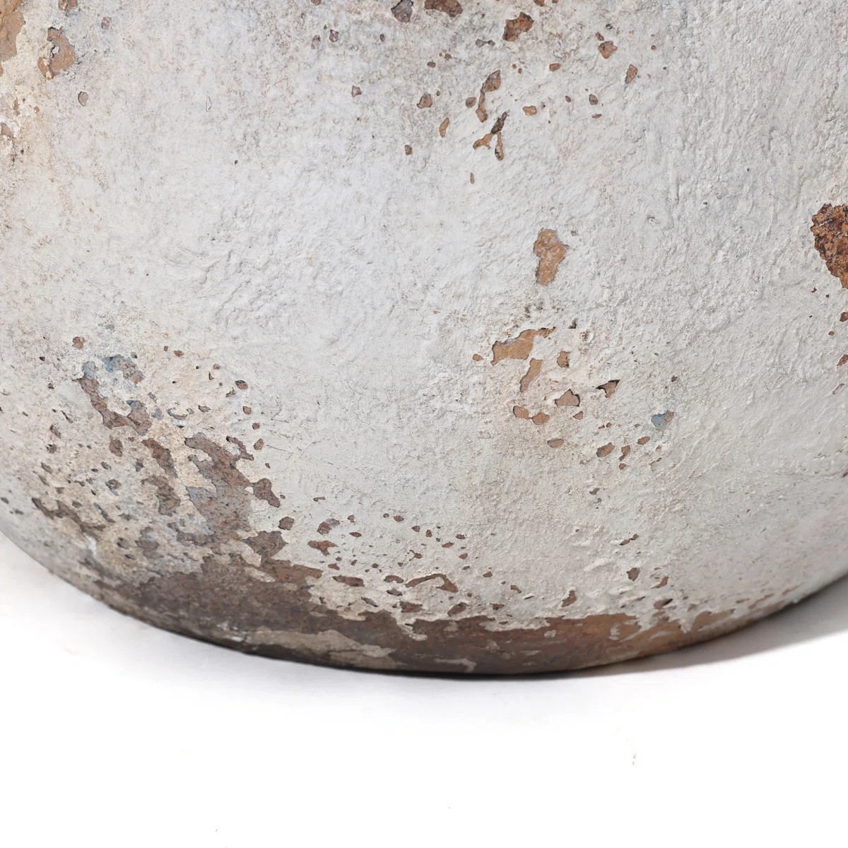 Perrinton Handmade Off White Rustic Cauldron MgO Pot Planter | Wayfair North America