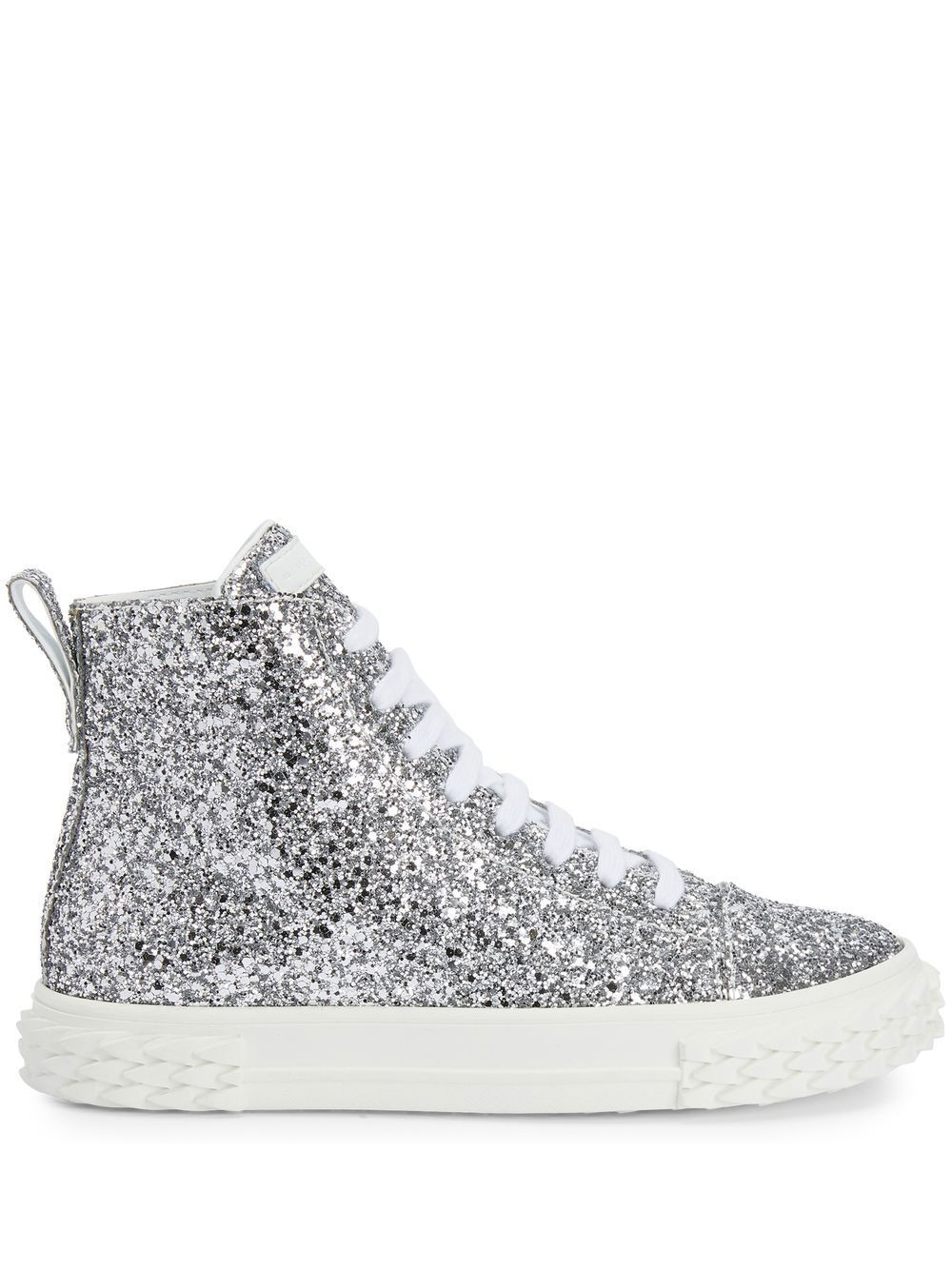 Giuseppe Zanotti Ecoblabber glitter high-top sneakers - Silver | Farfetch Global