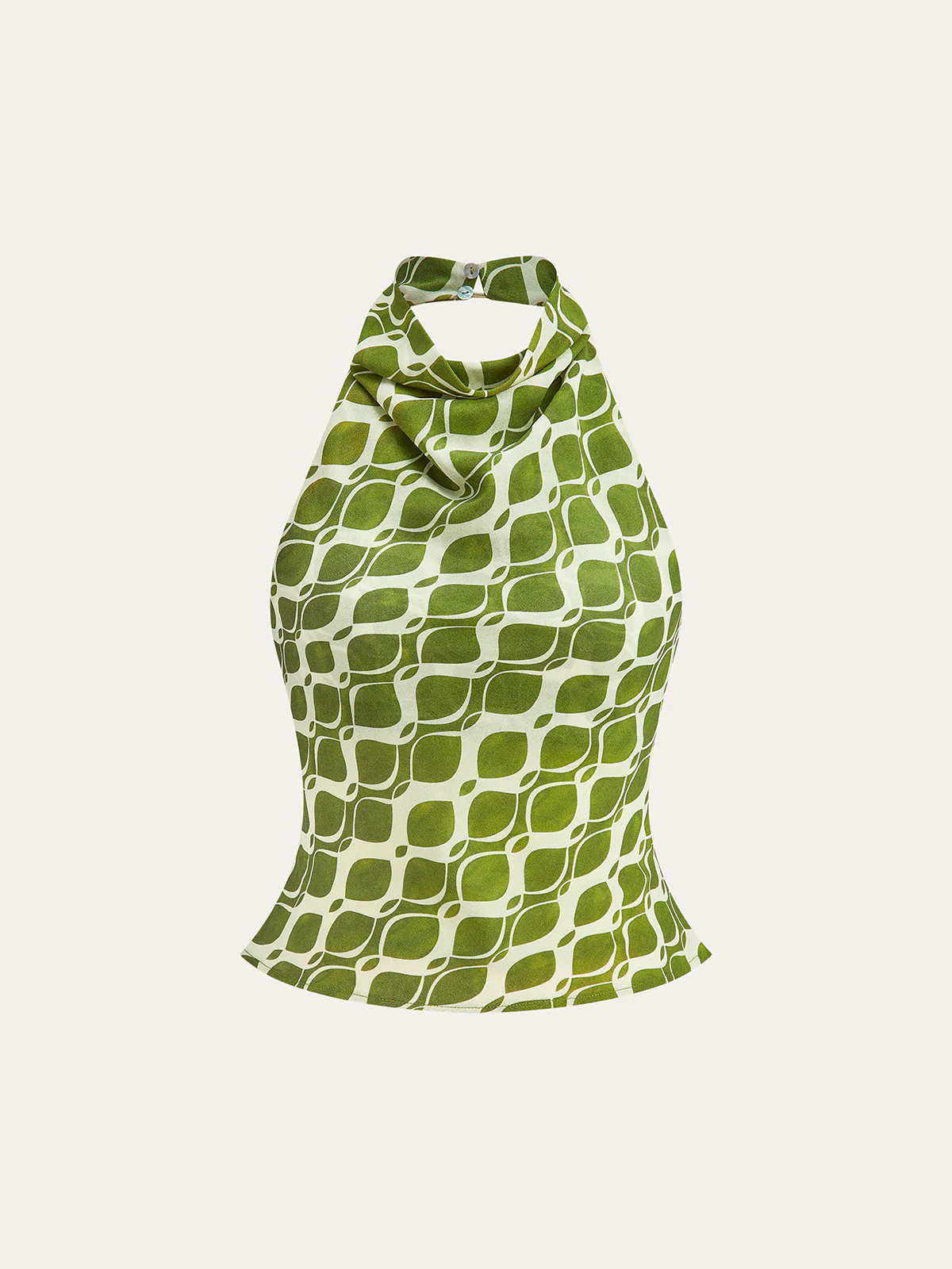 Semi-Sheer Printed Halter Neck Top | Commense