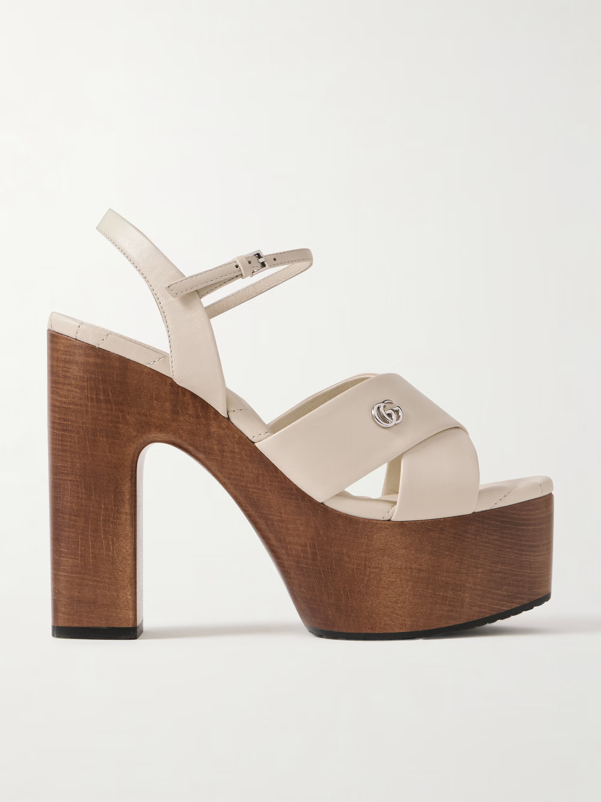 New Marmont GG logo-embellished leather platform sandals | NET-A-PORTER (US)