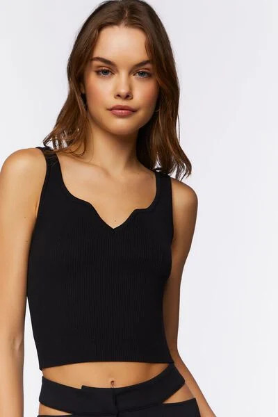 Split-Neck Cropped Tank Top | Forever 21 (US)