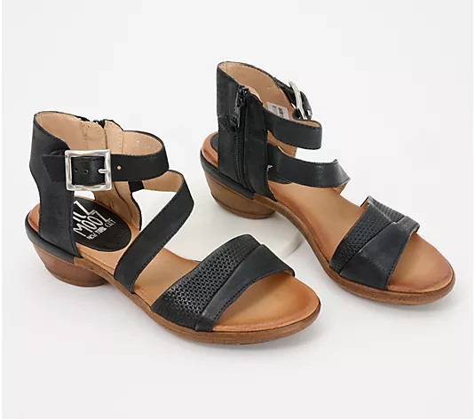 Miz Mooz Leather Heeled Sandals - Coolidge - QVC.com | QVC