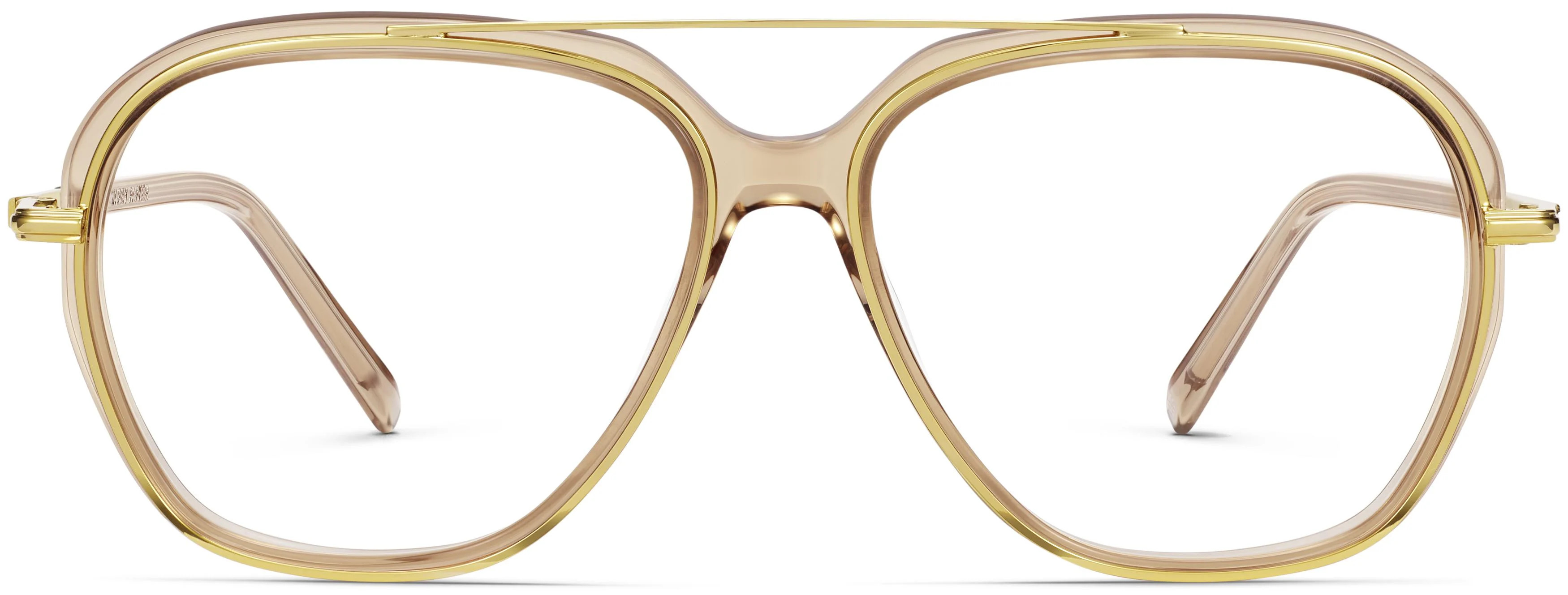 Florian Eyeglasses in Brown Sugar Crystal with Polished Gold | Warby Parker (US)
