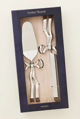 Benedita Stainless Steel Bow Cake Serve Set | Anthropologie (US)