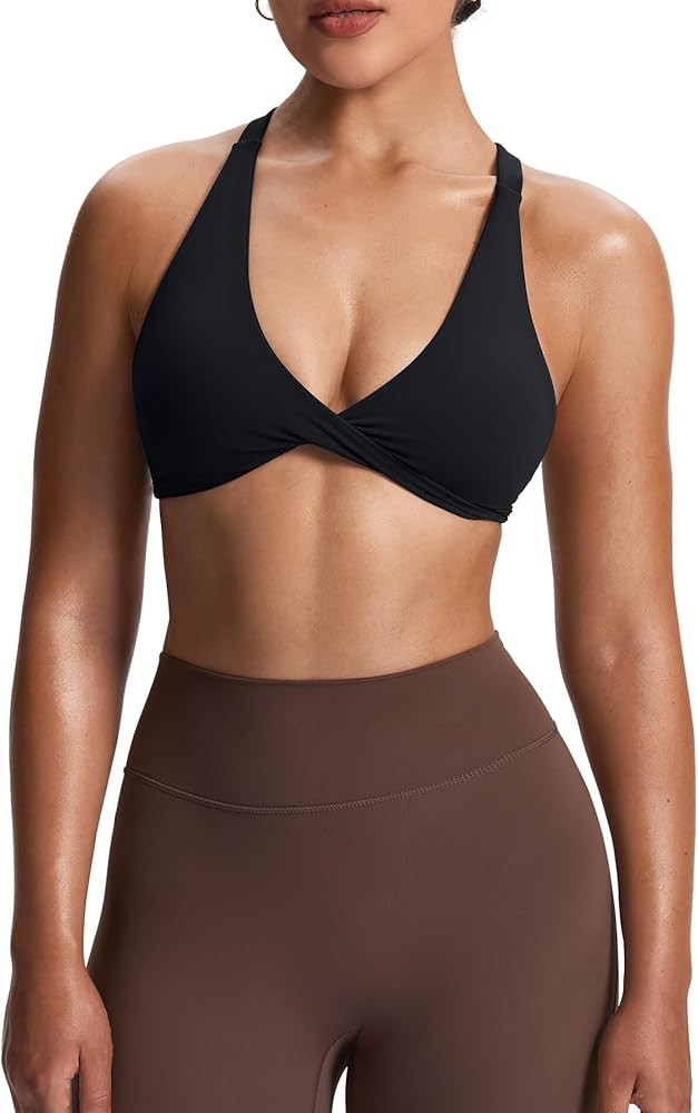 Aoxjox Women's Workout Sports Bras Fitness Satara Low Impact Bra Yoga Crop Tank | Amazon (US)