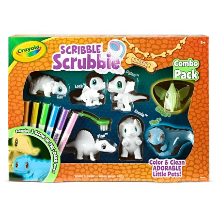 Crayola Scribble Scrubbie Pets Dinosaur Glow Combo Pack, Dino Gift for Kids, Dinosaur Toys, Ages 3+ | Walmart (US)