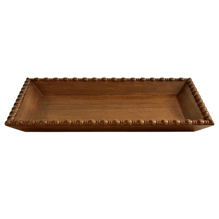 The Pioneer Woman Harper Rustic Brown Decorative Tray with Beaded Rim, 18.7 x 12.4 inches | Walmart (US)