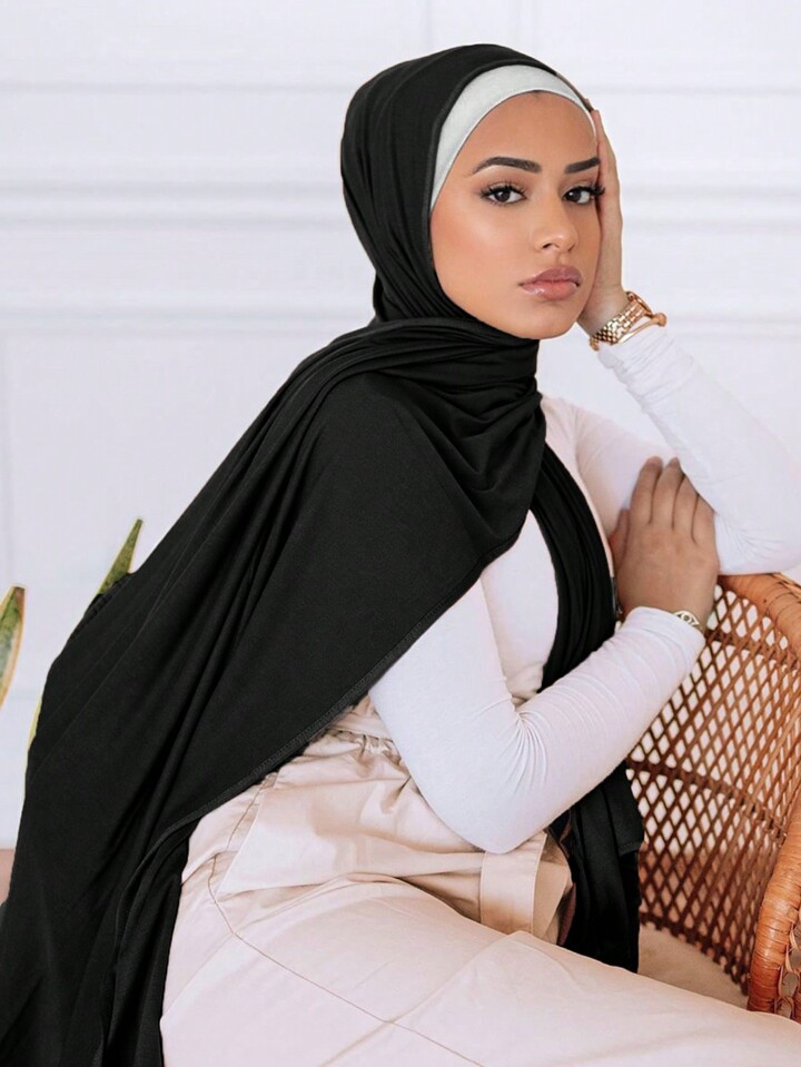 1pc Exquisite Hem Stitching Elastic Solid Color Headband For Women | SHEIN