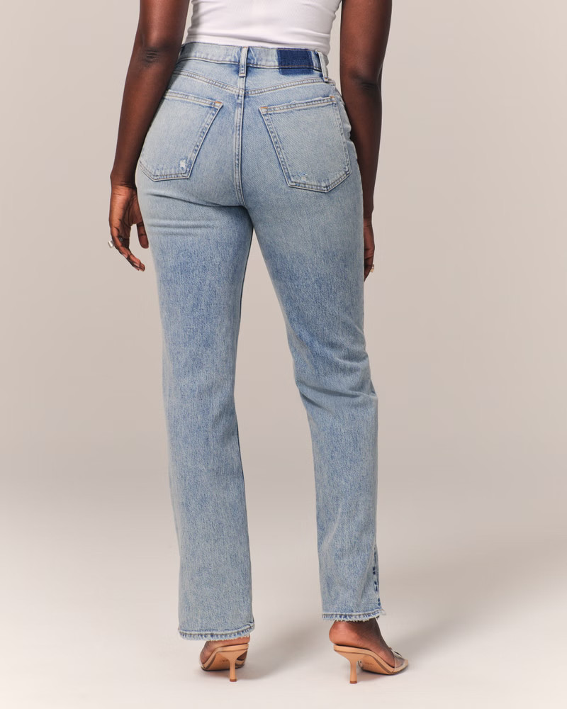 Women's Curve Love Ultra High Rise 90s Straight Jean | Women's Bottoms | Abercrombie.com | Abercrombie & Fitch (US)