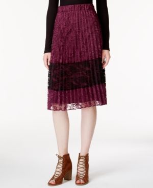 Maison Jules Pleated Lace Skirt, Created for Macy's | Macys (US)