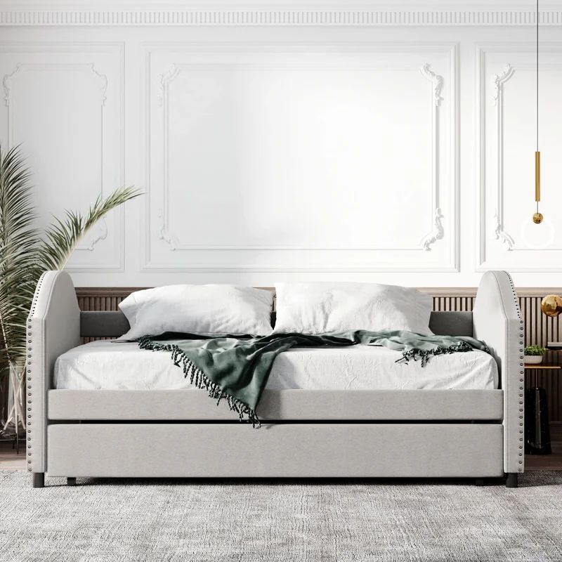 Upholstered Daybed With Twin Size Trundle | Wayfair North America