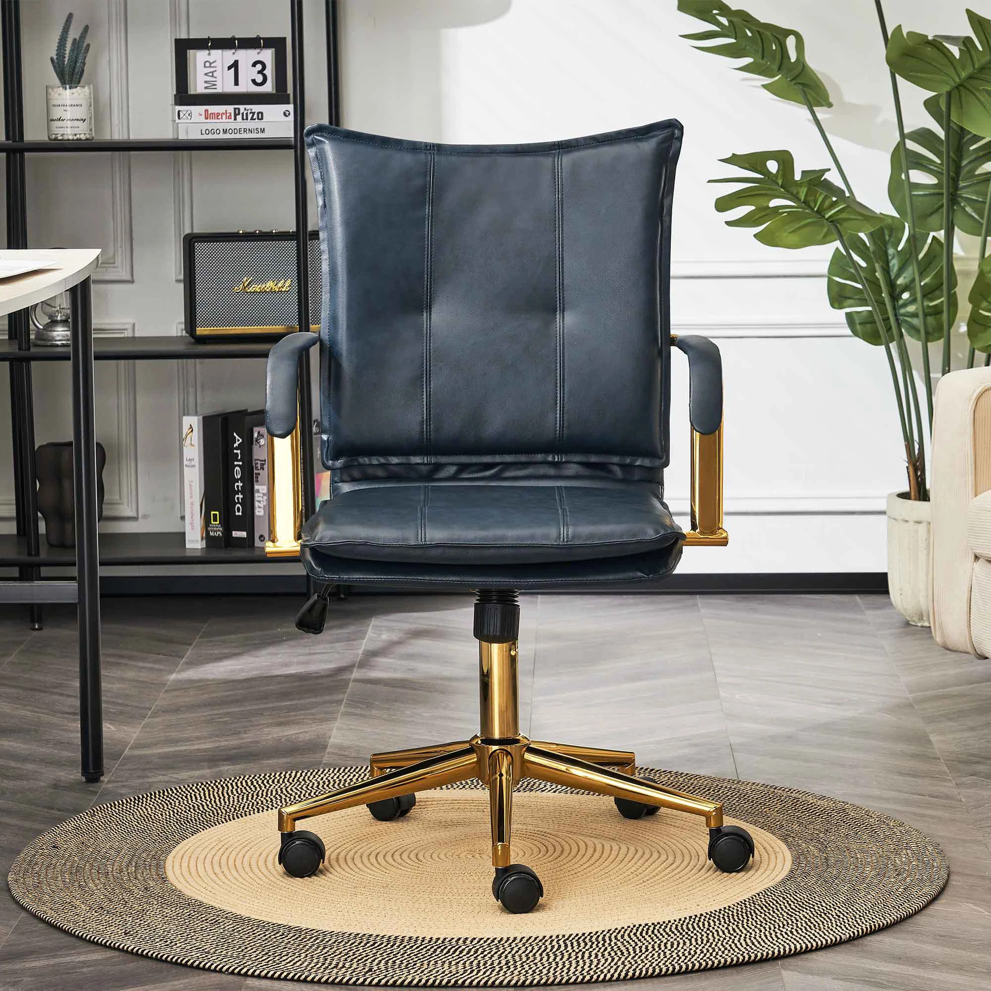 Dareece Leather Task Chair with Padded Arms | Wayfair North America