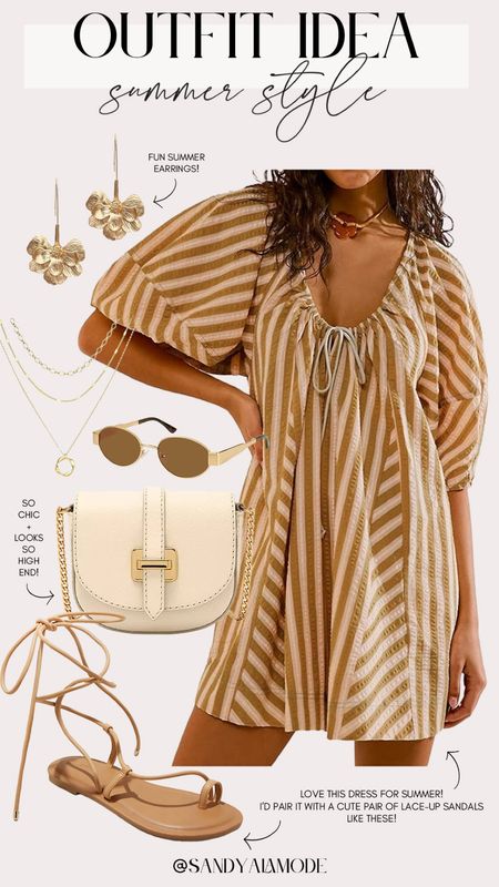 Chic summer style | neutral summer outfit idea | Amazon finds | Amazon dress | chic white saddle bag | lace up sandals 

#LTKFindsUnder100 #LTKSeasonal #LTKStyleTip
