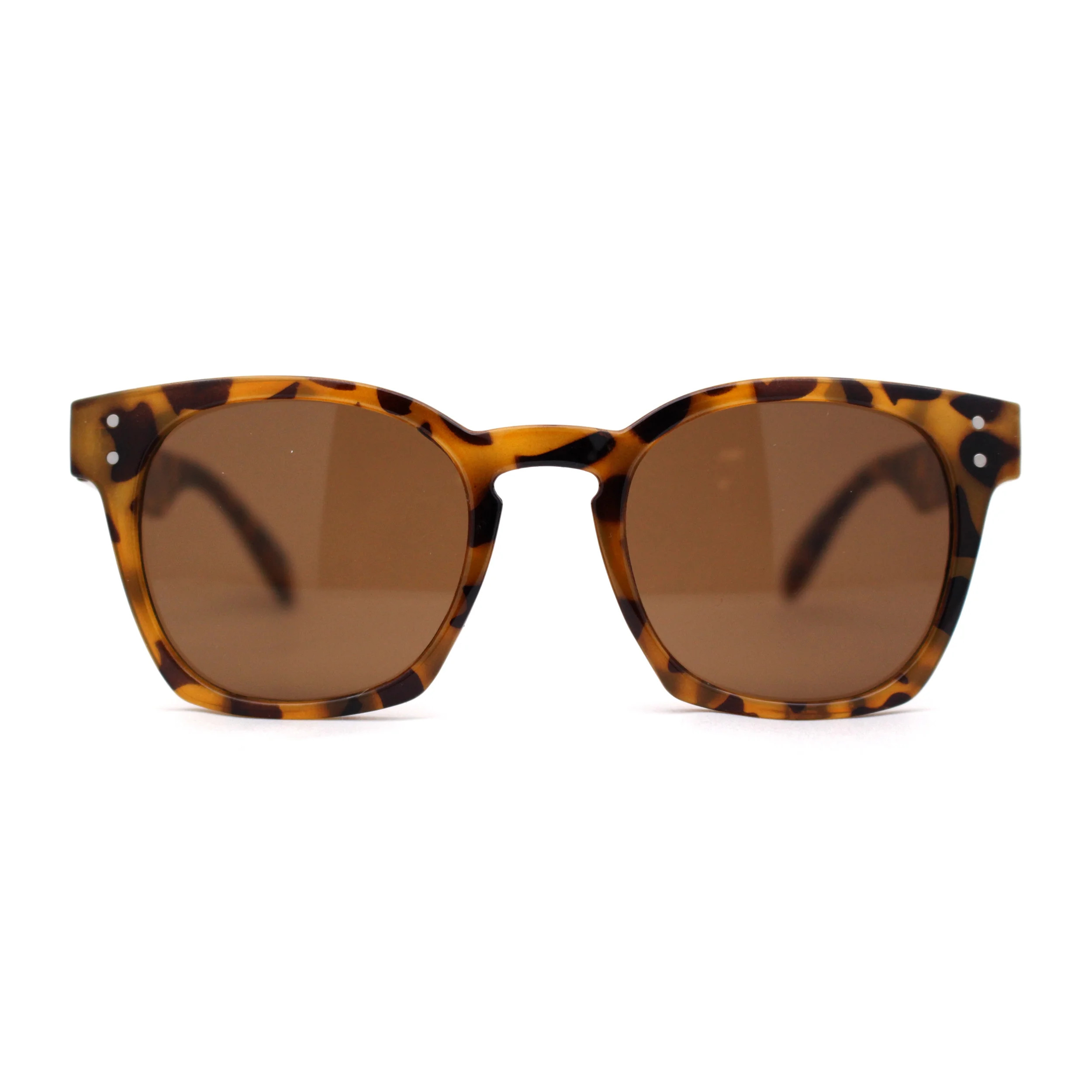 Retro Classy Keyhole Thick Horn Rim Hipster Sunglasses Tortoise Brown | Walmart (US)