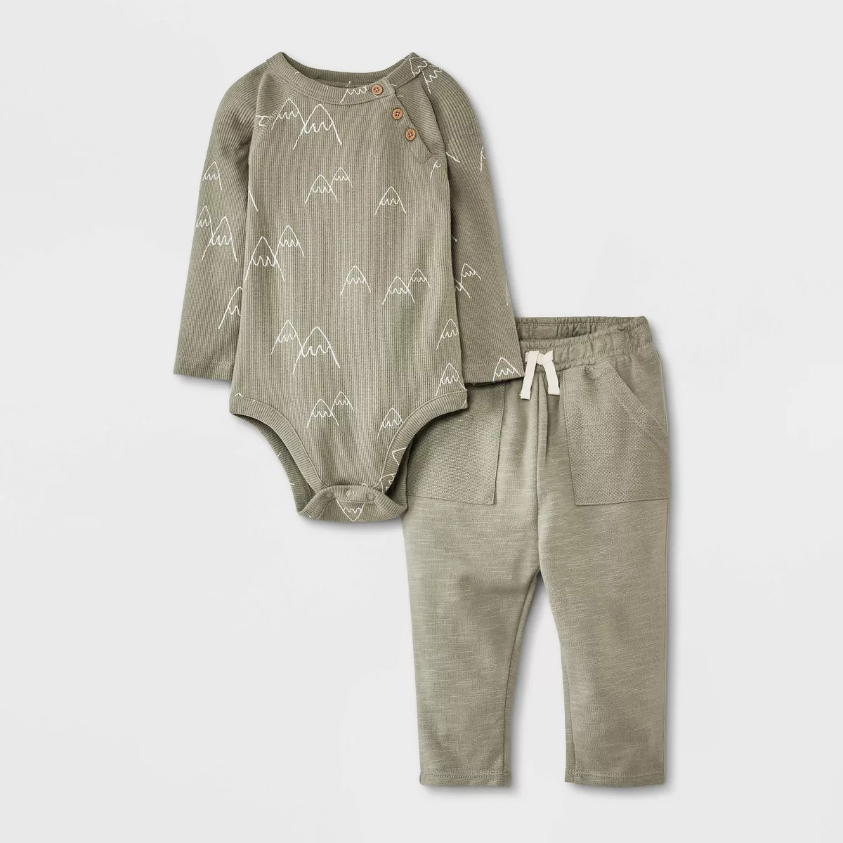 Grayson Mini Baby Boys' Raglan Top & Bottom Set - Green | Target