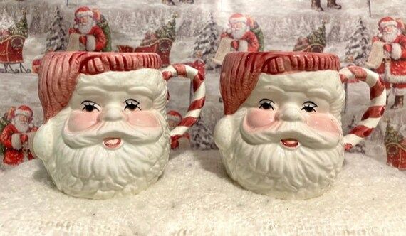 Set of 2 Vintage Santa Mugs | Etsy (US)