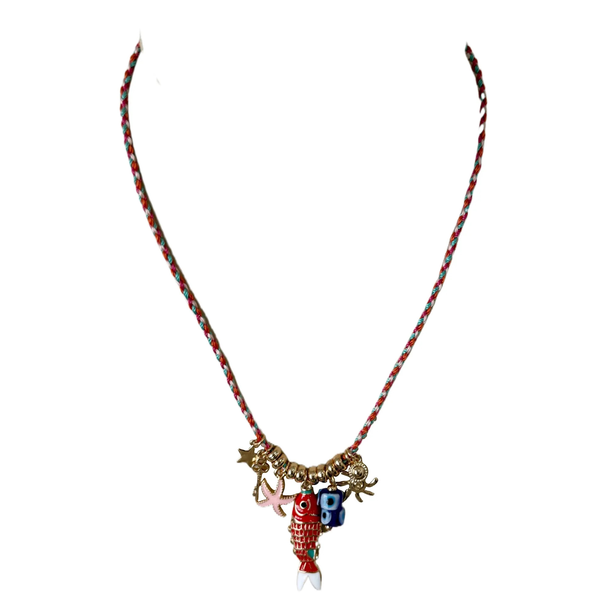 No Boundaries Multicolor Thread Fish Charm Necklace for Female Adults and Teens | Walmart (US)