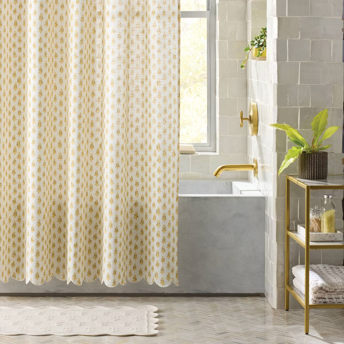 72"x72" Mini Floral Shower Curtain Yellow - Threshold™ | Target
