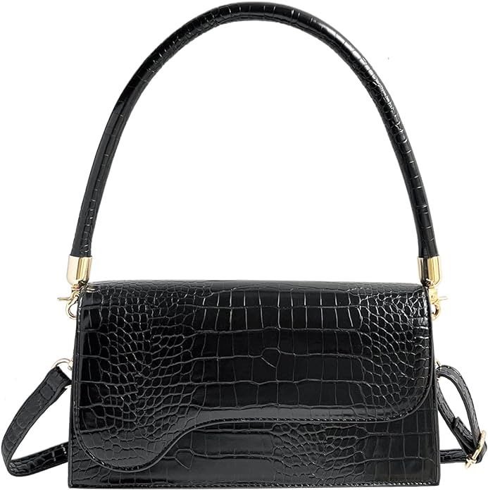 AMHDV Retro Classic Clutch Shoulder Bag Crocodile Pattern Small Crossbody Handbag for Women | Amazon (US)