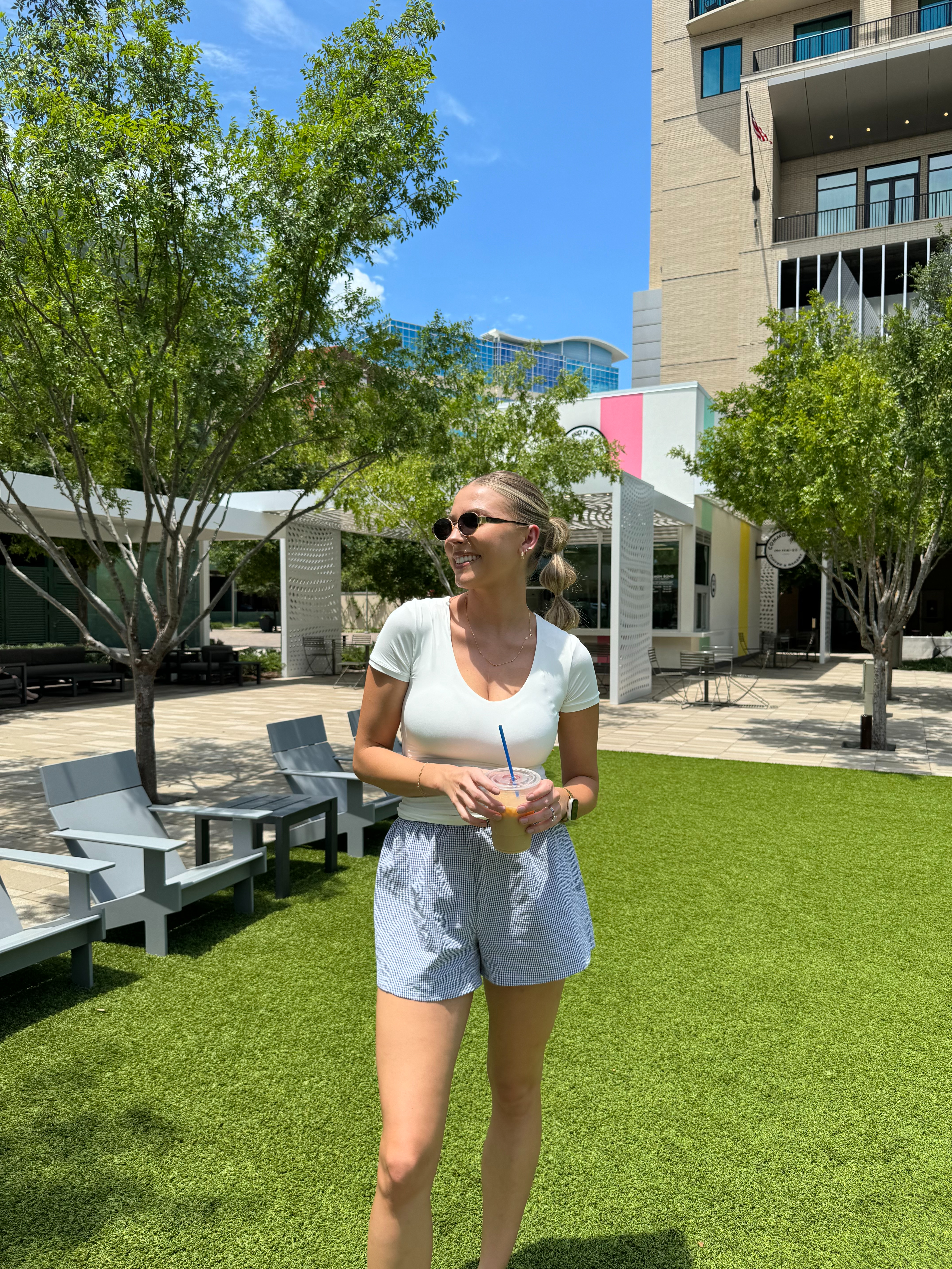 Double lined basic tee! So comfy and cute. Wearing small. Shorts are from matching set!
 

 #LTKootd #LTKmomlife