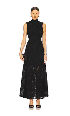 ROTATE Flower Mesh Maxi Dress in Black from Revolve.com | Revolve Clothing (Global)