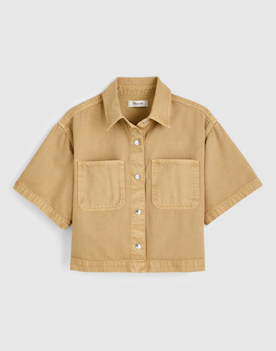Boxy Crop Button-Up Shirt in Airy Denim | Madewell
