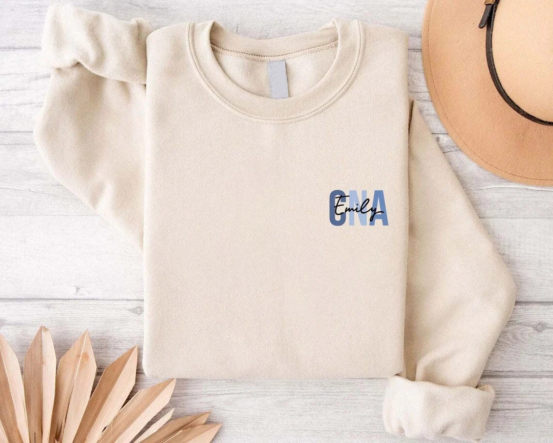 Personalized CNA Sweatshirt, Custom Name Nurse Appreciation Gift, Nursing Assistant Crewneck, CNA... | Etsy (US)
