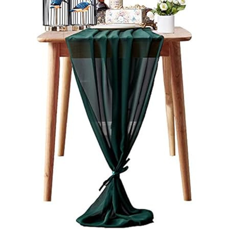 BEDDEB 2 Pack Hunter Green Chiffon Table Runner St Patrick's Day 10Ft Sheer Table Runner 29x120 I... | Amazon (US)