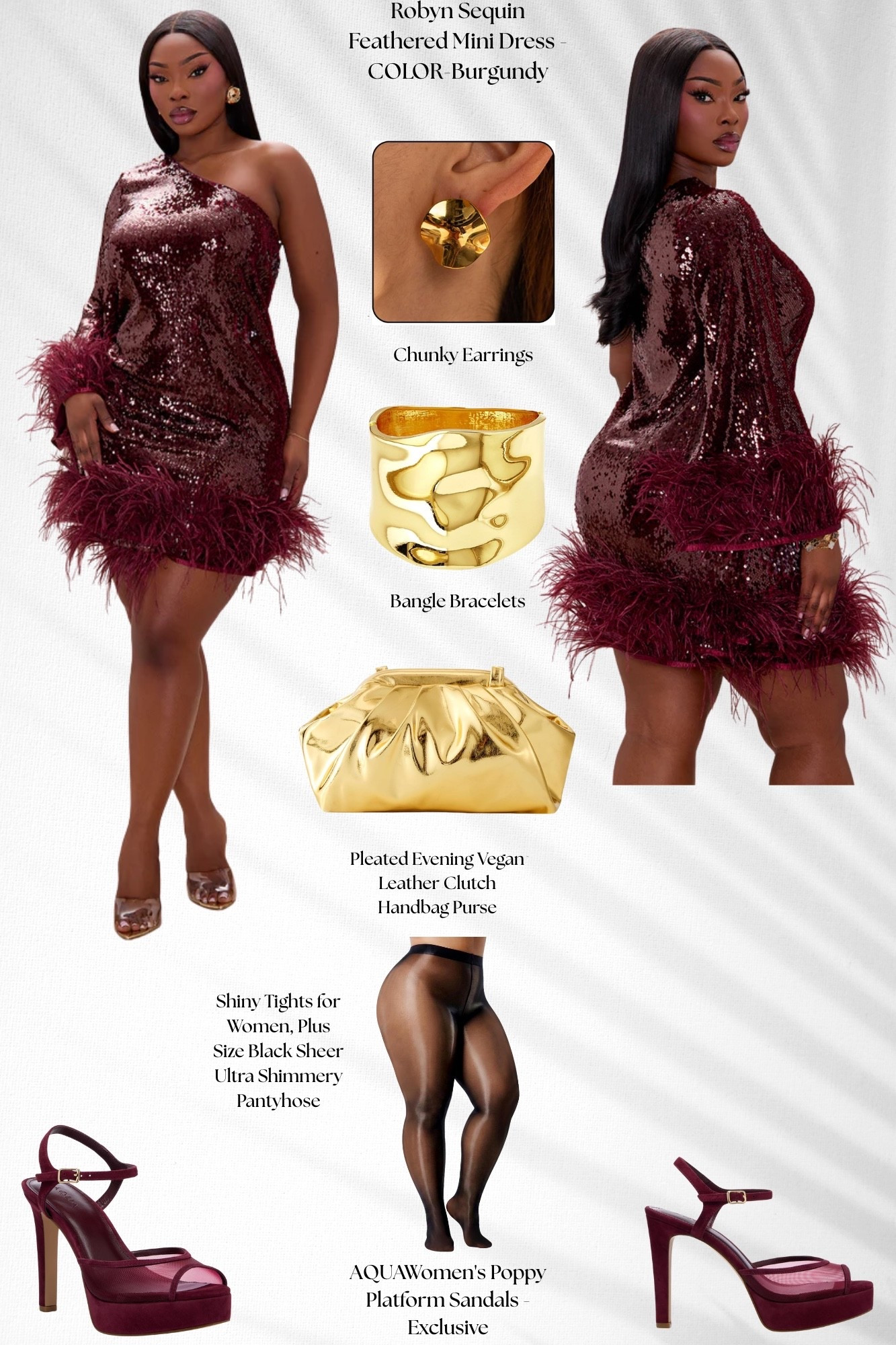70’s Birthday Party Look

A bold 70’s-inspired glam moment with sparkle, feathers, and rich burgundy tones. This look highlights shoulders and legs while keeping the outfit fun, feminine, and celebration-ready. The gold accessories and platform heels complete the look with a polished disco-glam finish.
* Dress from Fashion Nova *

#LTKPlusSize #LTKSaleAlert #LTKMidsize