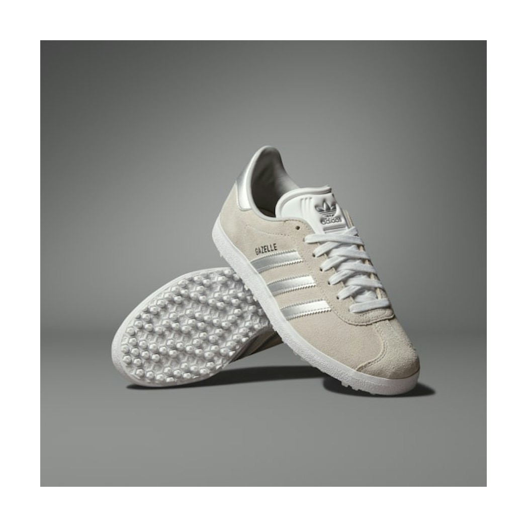 (W) Adidas Gazelle Spikeless Golf Shoes Crystal White/Silver Metallic/Grey Two US 10W | Novelship